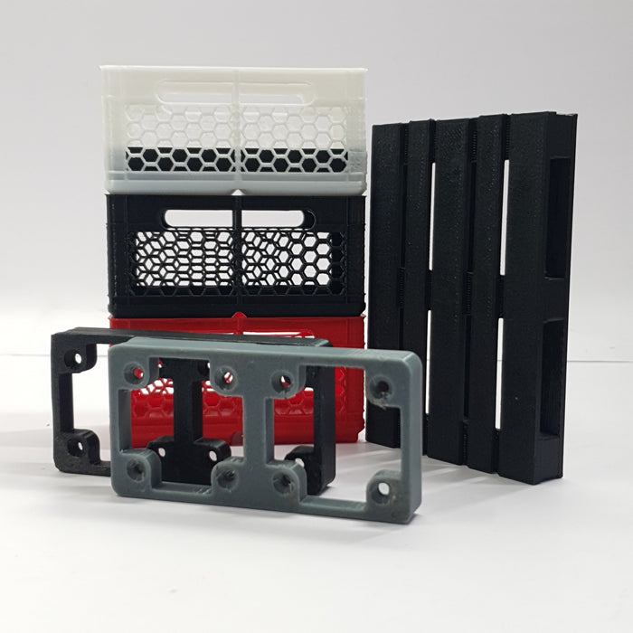 SCALE MINIATURE ACCESSORIES 1:10 RC SCALE CARGO CRATE STORAGE BOX WITH TOOL MOUNT 3D PRINTED ACCESSORY