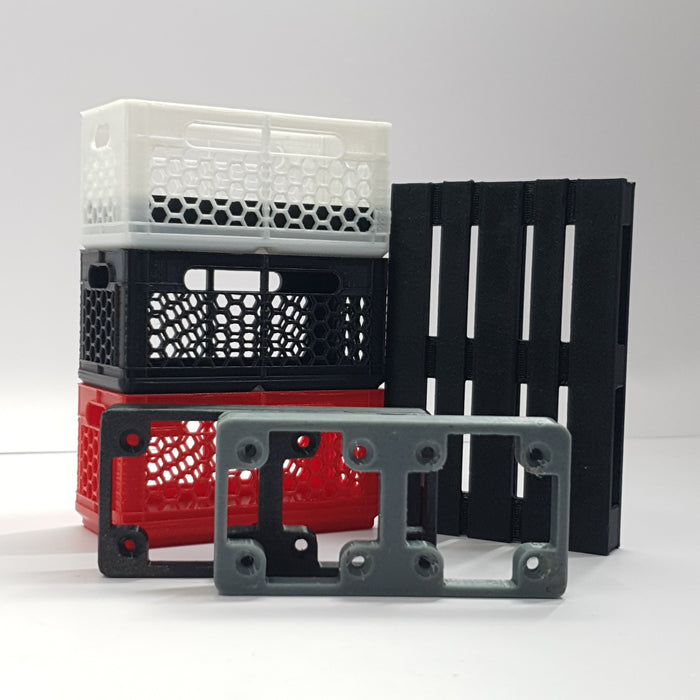 SCALE MINIATURE ACCESSORIES 1:10 RC SCALE CARGO CRATE STORAGE BOX WITH TOOL MOUNT 3D PRINTED ACCESSORY