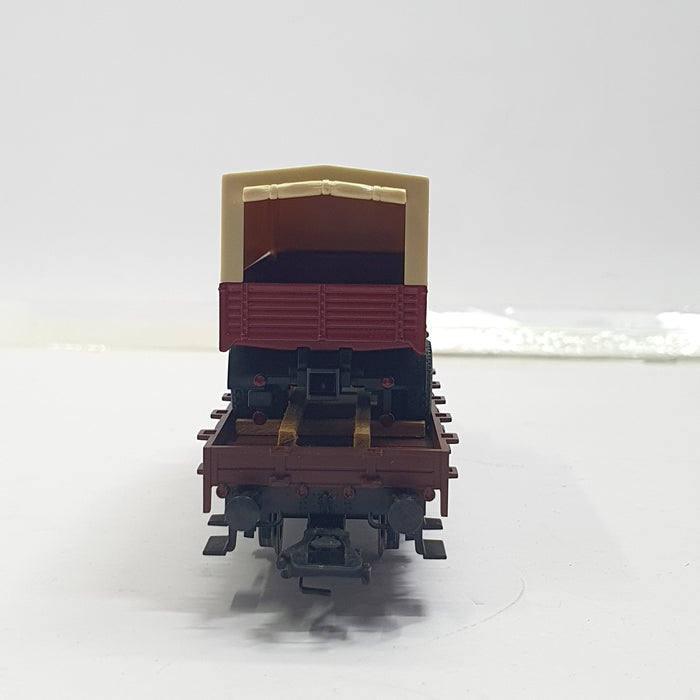MARKLIN H0 46361 1/87 SCALE  DB R02 STAKE CAR WITH MAN F8 FLATBED TRUCK LOAD