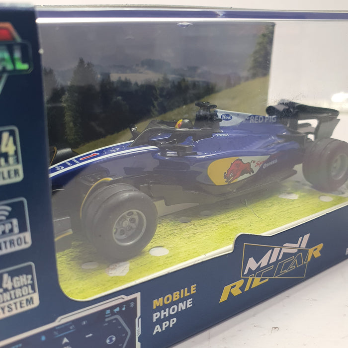 F1 MINI RC CAR SPEED-REGULATING ALLOY HG4-292 1:64 (WINNER RED PIG SUPER POWER SPEED CAR 1) BLUE