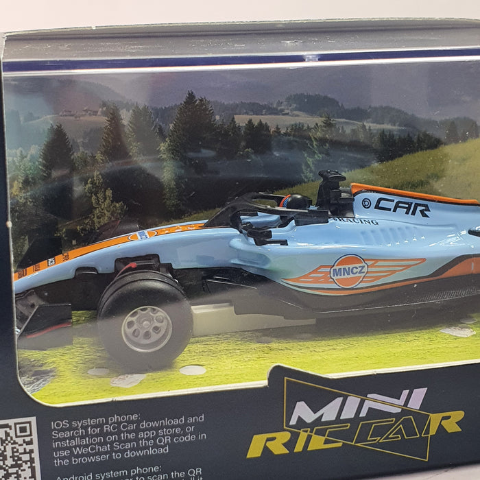 F1 MINI RC CAR SPEED-REGULATING ALLOY HG4-292 1:64 (MINCZ RACING CAR) SKY BLUE