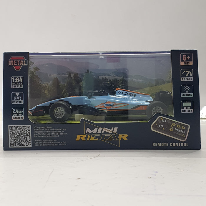 F1 MINI RC CAR SPEED-REGULATING ALLOY HG4-292 1:64 (MINCZ RACING CAR) SKY BLUE