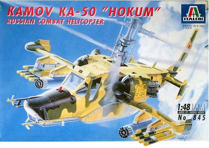 ITALERI KAMOV KA-50 HOKUM RUSSIAN COMBAT HELICOPTER 1/48 SCALE MODEL&nbsp;KIT NO&nbsp;845
