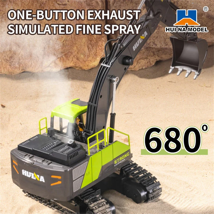 HUINA 1661 1:18 13CH 2.4G PROFESSIONAL RC UPGRADED ALLOY EXCAVATOR ENGINEERING VEHICLE