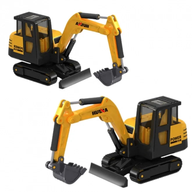 DIE CAST HUINA 1013 EXCAVATOR 1/80 SCALE YELLOW