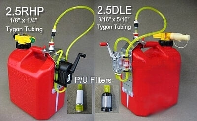 JERSEYMODELER 2.5RHP & 2.5DLE (2.5 GALLON) CAN WITH HIGH FLOW DLE PUMP FOR GAS, SMOKE, KERO OR DIESEL