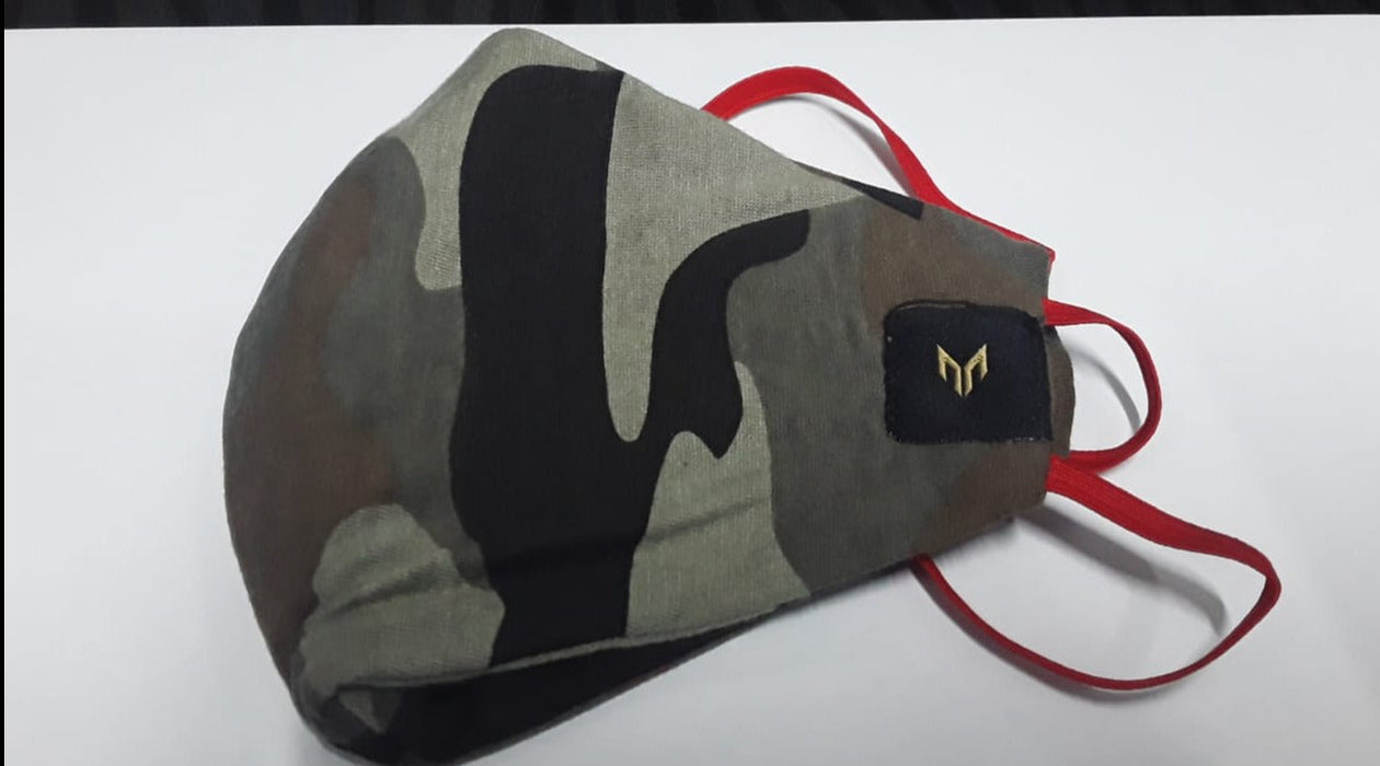 Facemask Army Camo-Back Strap Light Small
