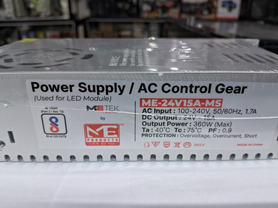 AC TO DC IP-20 POWER SUPPLY AC 100-240V DC 24V 15A 360W