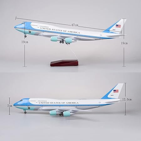 AIRPLANE DIECAST METAL AIR FORCE ONE B747 RESIN 47CM