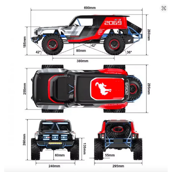 MJX H8P FORD BRONCO BAJA 4WD HYPER GO 1/8 RC CRAWLER
