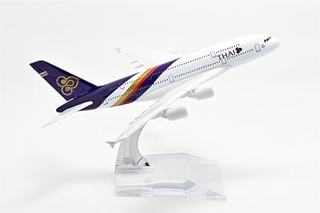AIRPLANE DIECAST METAL THAI A380 16CM