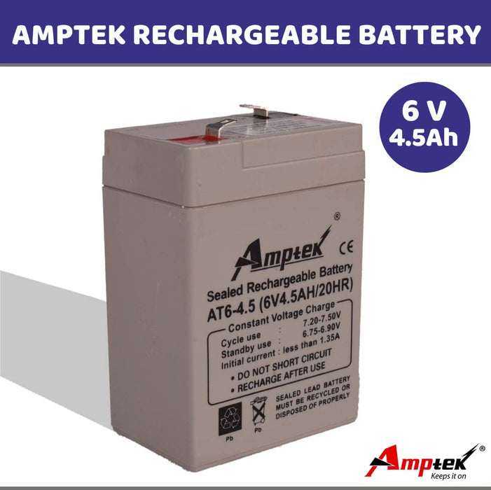 6V 4.5Ah Pb AMPTEK RECHARGEABLE BATTERY