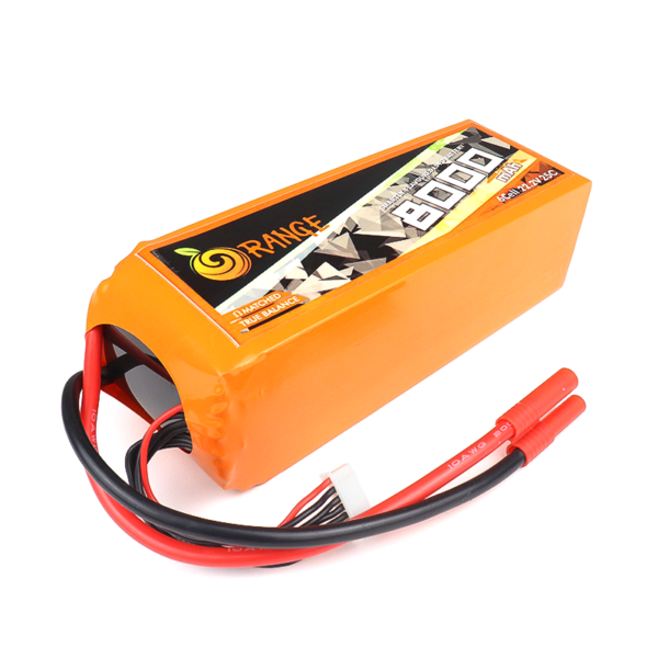 Orange Lipo 22.2V 6S 8000mAh 25C/50C Lithium polymer battery Pack (LiPo)