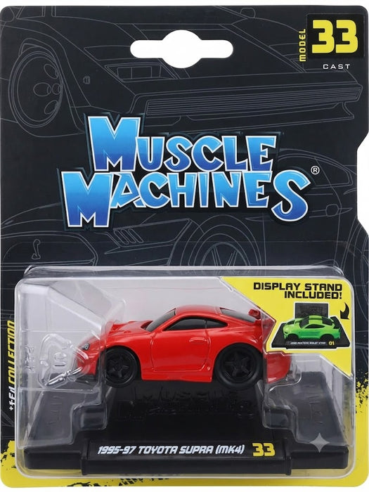 MAISTO MUSCLE MACHINES 1/64 SCALE 1995-97 TOYOTA SUPRA (MK4) METAL DIECAST RED SERIES 6 MODEL 33 CODE 15526