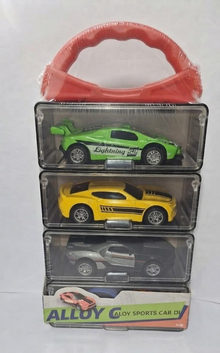 ALLOY SPORTS CAR DIE CAST METAL 1: 64 SPORTS CAR & STORAGE & 4 RANDOM (PACK OF 4)