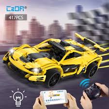 Cada 417Pcs STEM RC City APP Remote Control Vehicle Compatible Racing Car Sports Car Bricks Toys