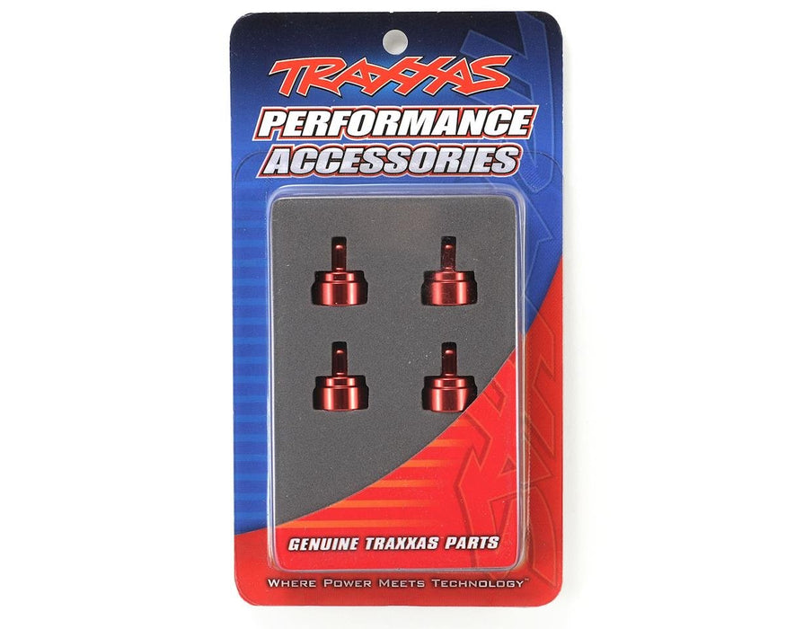 Traxxas 3767X RED-Anodized Aluminium Shock Caps (Fits Ultra Shocks) (Set Of Four)