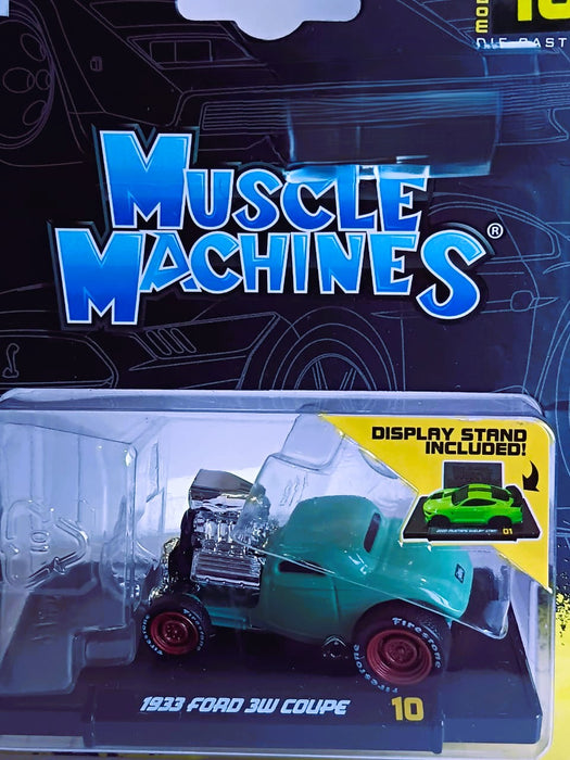 MUSCLE MACHINES 1933 FORD 1/64 SCALE 3W COUPE LIGHT GREEN CODE 15526