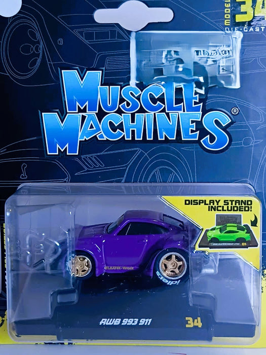 MAISTO MUSCLE MACHINES 1/64 SCALE SERIES 6 AWB 993 911 PURPLE (MODEL 34) CODE 15526