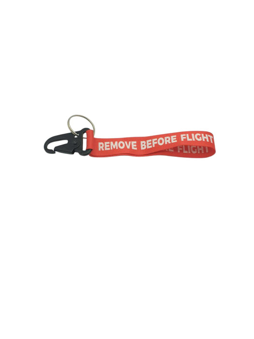 METAL HOOK KEYCHAINS REMOVE BEFORE FLIGHT (RED)