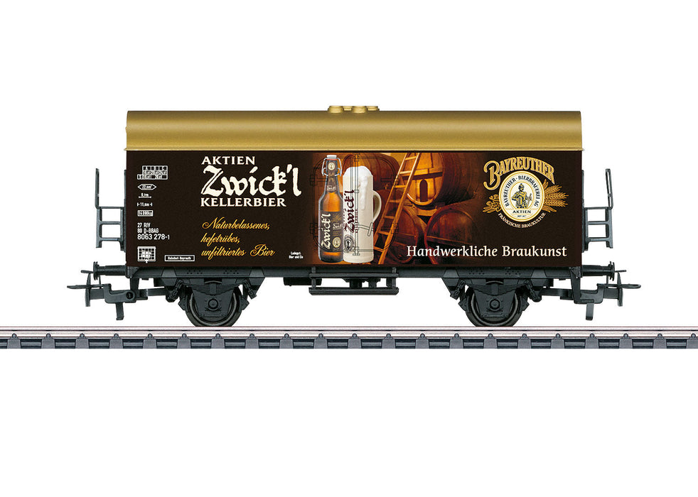 MARKLIN H0 44212 1/87 SCALE ZWICK'l KELLERBIER REFRIGERATED BEER CAR