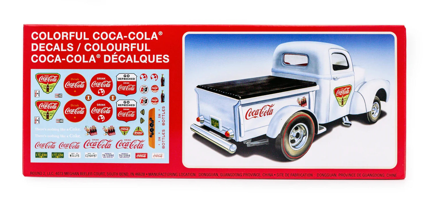 AMT 1940 WILLYS COCA-COLA PICKUP TRUCK/GASSER 1/25 SCALE AUTHENTIC MODEL KIT AMT1145M/12