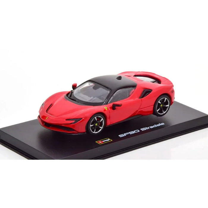 BBURAGO SIGNATURE SERIES 1/43 SCALE FERRARI SF90 STRADALE DIECAST CAR MODEL  (RED)