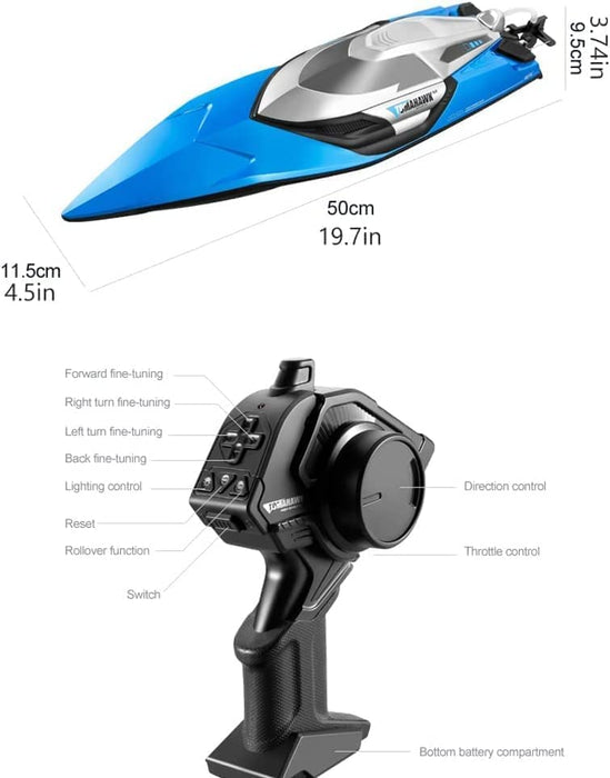 TOMAHAWK RC BOAT ELECTRIC BLUE & SILVER