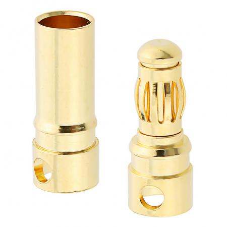 GOLD  BULLET CONNECTORS 4MM PAIR