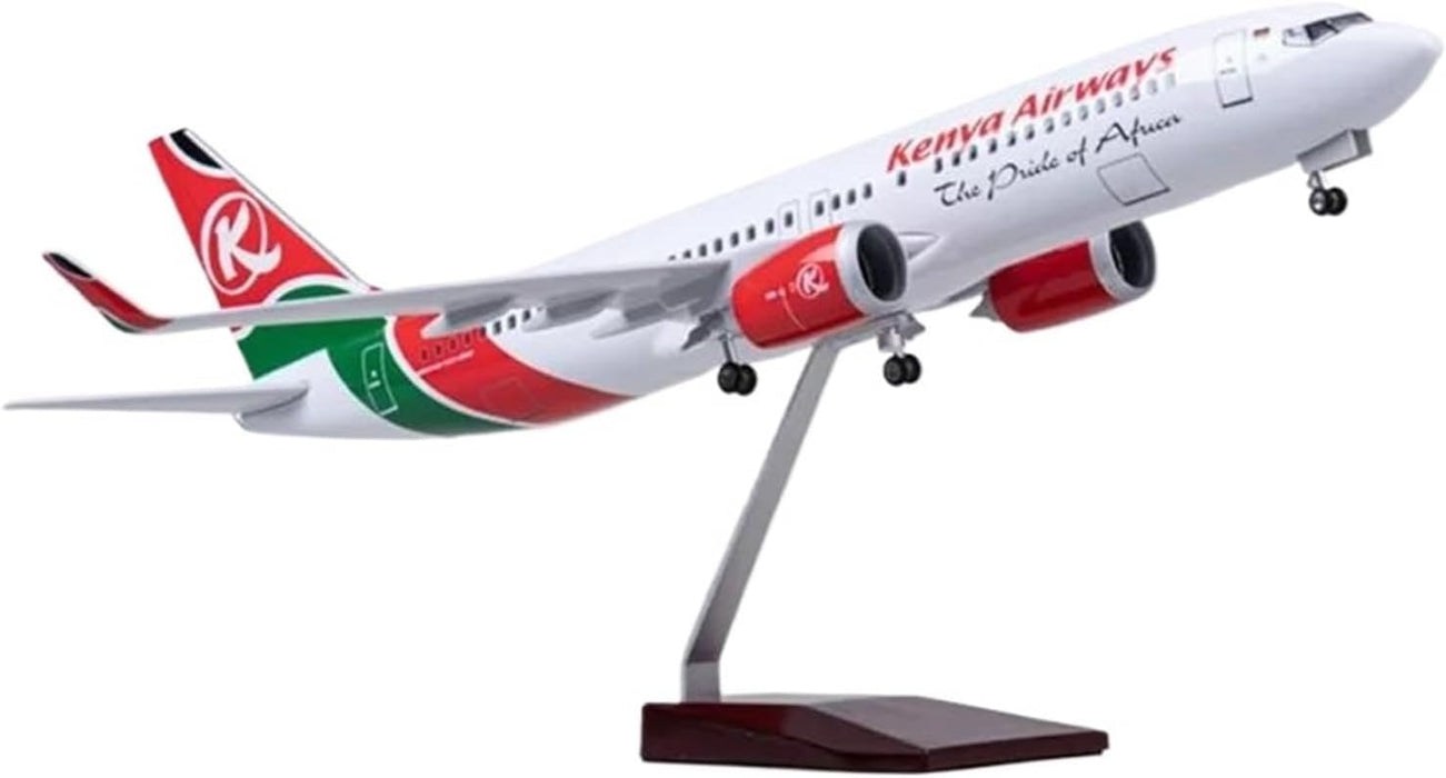 AIRPLANE DIECAST METAL KENYA AIRWAYS B737 RESIN WITH LED 47CM