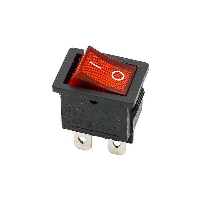 ROCKER SWITCH KCD1-104 BLACK RED 6A 250V AC 10A 125V AC