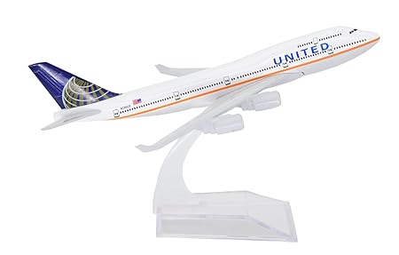 AIRPLANE DIECAST METAL BOEING B747 UNITED AIRLINE 16CM