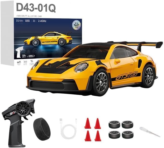 RC DRIFT RACING CAR 1:43 NO.RC43-L YELLOW ALLOY VERSION