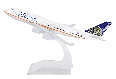 AIRPLANE DIECAST METAL BOEING B747 UNITED AIRLINE 16CM