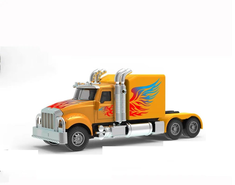 DIE CAST PULLBACK ALLOY TRUCK SERIES LIGHT AND SOUND  0302-55-YELLOW