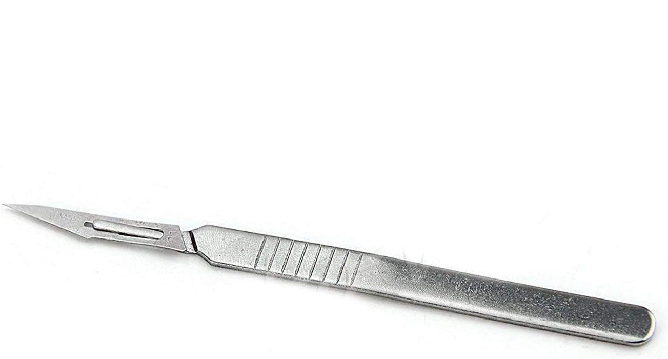 EUZA CARBON STEEL SURGICAL BLADE SCALPEL BLADE NO.11- (10 PCS) WITH STAINLESS STEEL BP HANDLE NO.3 -(1PCS) | B0BN224PFM ( BLADE11_3 )