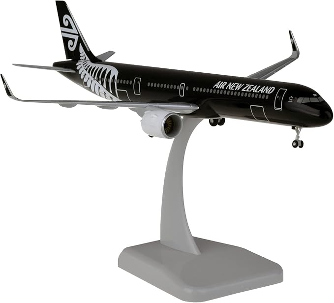 DIE CAST AIRPLANE HOGAN AIRBUS A321NEO AIR NEW ZEALAND SCALE 1/200 MODEL BLACK ZK-NNA 11687