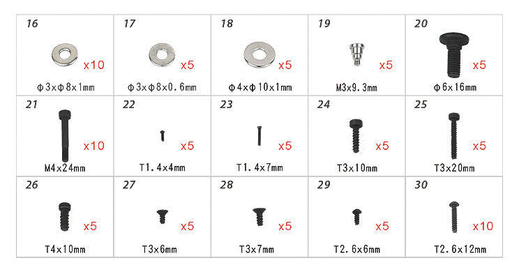 ALIGN T-REX 550-700 Hardware Bag H70109