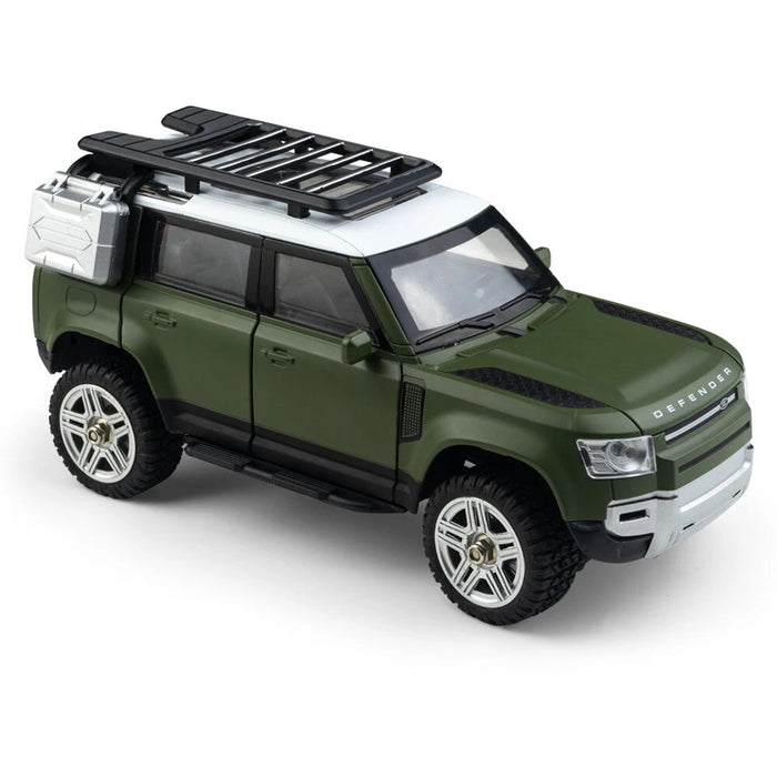 PINECONE FOREST 2402 Diecast Alloy RC Range Rover Defender RTR 1/24 2.4G 4WD RC Car With LED Lights - Khaki