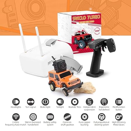 SNT 3010 Jeep Wrangler Y60 Off-Road Series 1:64 Scale Remote Control Truck,Rc Car With Camera And FPV Goggles(ORANGE)