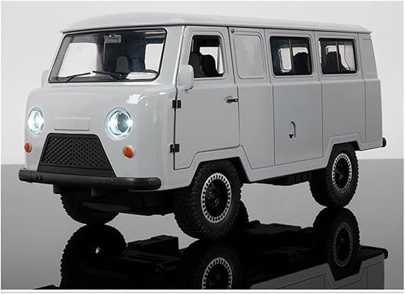 UAZ 31514 VAN 1:18 DIACAST CAR MODEL SR-1811B PULL BACK WITH SOUND & LIGHT (GRAY)