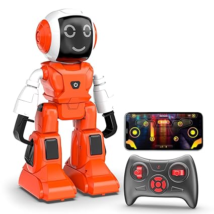 MOONWALKER WALKING AND TALKING ROBOT - IN-BUILT BLUETOOTH SPEAKER, CLAP DETECTION, RECHARGEABLE BATTERY, C TYPE USB CHARGING, VOICE COMMANDS, REMOTE AND APP CONTROL ( RED )