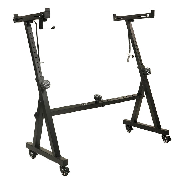KADENCE KEYBOARD STAND W/ WHEELS - BLACK Z STYLE METAL ADJUSTABLE & PORTABLE HEAVY DUTY DIGITAL PIANO STAND