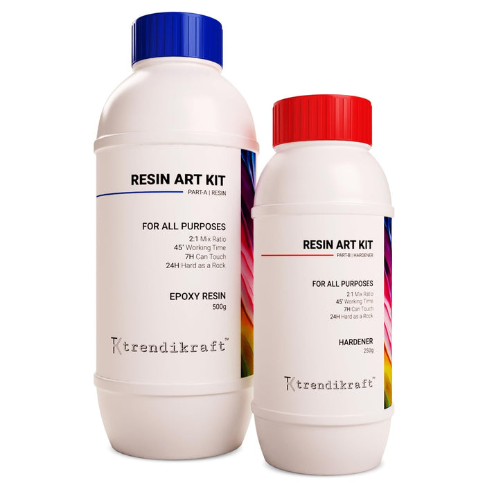 TRENDIKRAFT 2:1 CRYSTAL CLEAR EPOXY RESIN ART KIT WITH LIQUID HARDENER RAISINS ART & CRAFT