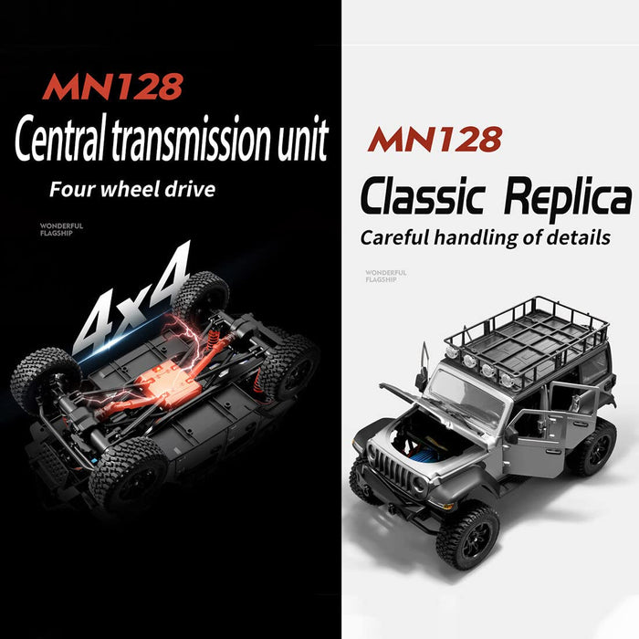 MN MODEL RC CRAWLER MN128 RTR 1/12 2.4G 4WD RC WITH LED LIGHT (BLACK)