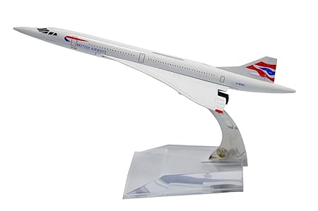 AIRPLANE DIECAST METAL AMERICAN CONCORDE 16CM