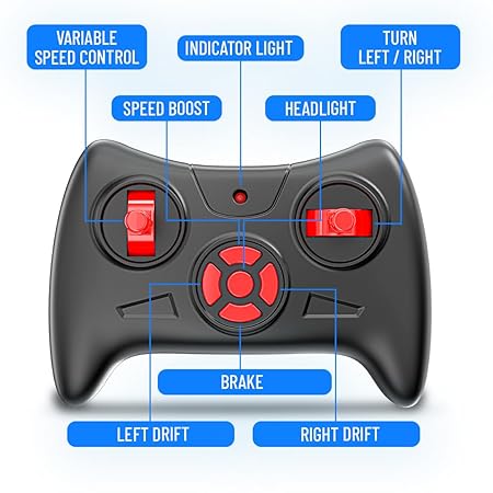 MIRANA ATV AND REMOTE CONTROL CAR, 1200 MAH LI-ION RECHARGEABLE BATTERY, C TYPE USB CHARGING SCALE 1:20 (RED &amp; BLACK)