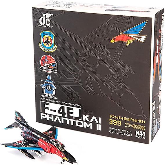 JC WING DIECAST AIRPLANE F-4EJ PHAHTOM BLACK 1/144
