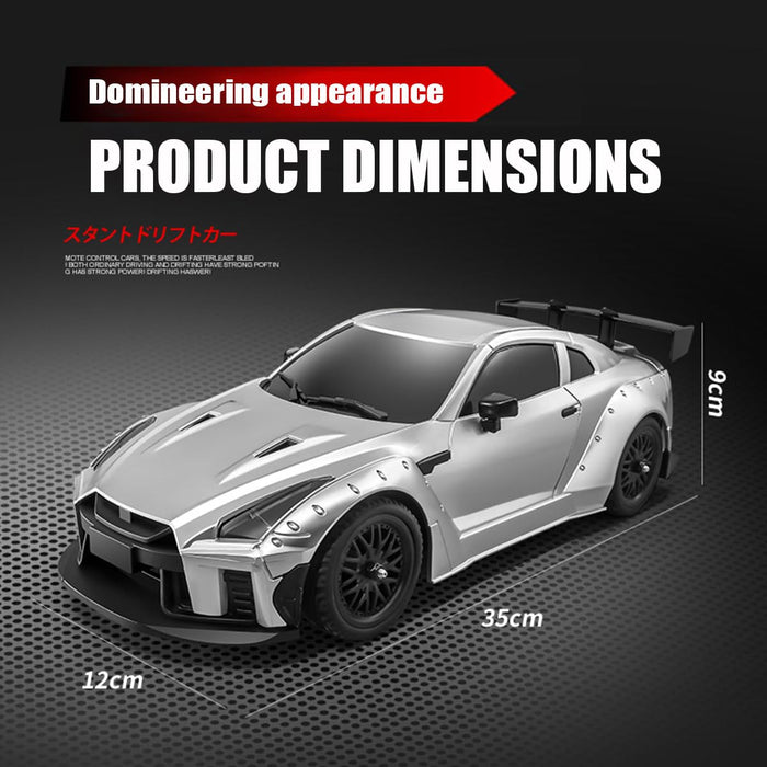 MN MODEL DRIFT GT-R R35 MN268 1:16 W/GYRO RTR REAR DRIVE DRIFT CAR (SILVER)