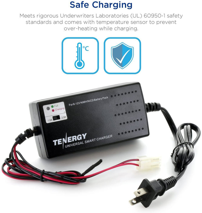 Tenergy Universal Smart Charger For Nimh/Nicd Battery Packs (6V - 12V)